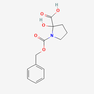 molecular formula C13H15NO5 B12884964 1-((Benzyloxy)carbonyl)-2-hydroxypyrrolidine-2-carboxylic acid 