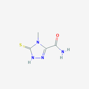 molecular formula C4H6N4OS B12884975 4-methyl-5-thioxo-4,5-dihydro-1H-1,2,4-triazole-3-carboxamide 