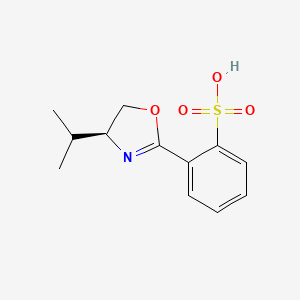 molecular formula C12H15NO4S B12884991 Benzenesulfonic acid, 2-[(4S)-4,5-dihydro-4-(1-methylethyl)-2-oxazolyl]- CAS No. 832104-33-3