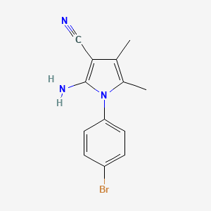 molecular formula C13H12BrN3 B12885011 2-Amino-1-(4-bromophenyl)-4,5-dimethyl-1H-pyrrole-3-carbonitrile 