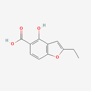 molecular formula C11H10O4 B12885054 2-Ethyl-4-hydroxy-1-benzofuran-5-carboxylic acid CAS No. 6458-00-0