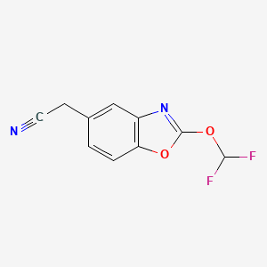 molecular formula C10H6F2N2O2 B12885059 2-(Difluoromethoxy)benzo[d]oxazole-5-acetonitrile 