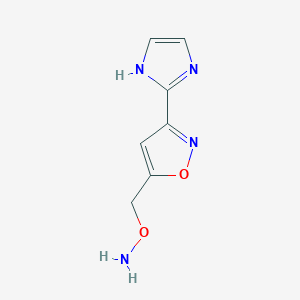 molecular formula C7H8N4O2 B12885060 O-((3-(1H-Imidazol-2-yl)isoxazol-5-yl)methyl)hydroxylamine 