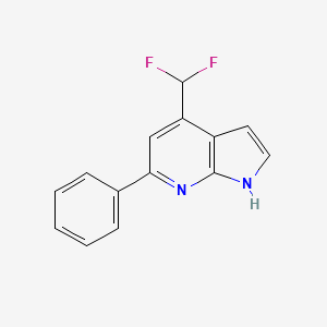 molecular formula C14H10F2N2 B12885076 4-(Difluoromethyl)-6-phenyl-1H-pyrrolo[2,3-b]pyridine 