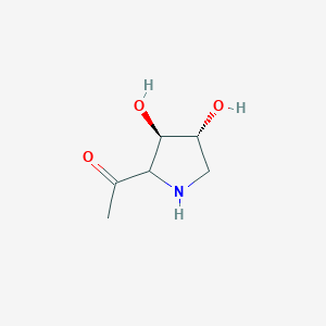 molecular formula C6H11NO3 B12885077 1-((3R,4R)-3,4-Dihydroxypyrrolidin-2-yl)ethanone 