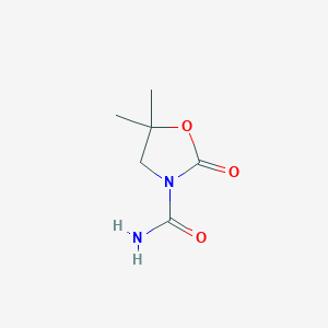 molecular formula C6H10N2O3 B12885096 5,5-Dimethyl-2-oxooxazolidine-3-carboxamide 