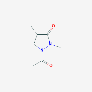 molecular formula C7H12N2O2 B12885112 1-Acetyl-2,4-dimethylpyrazolidin-3-one 