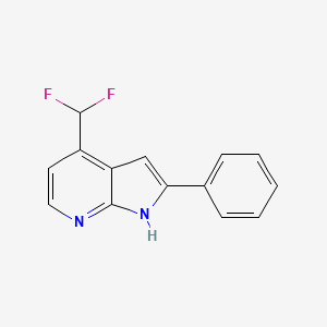 molecular formula C14H10F2N2 B12885119 4-(Difluoromethyl)-2-phenyl-1H-pyrrolo[2,3-b]pyridine 