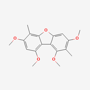 molecular formula C18H20O5 B12885153 1,3,7,9-Tetramethoxy-2,6-dimethyldibenzo[b,d]furan CAS No. 24565-66-0