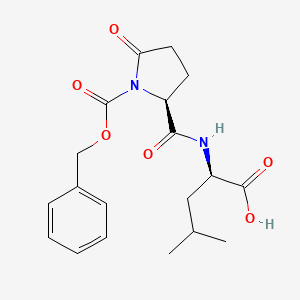 (2R)-4-methyl-2-[[(2S)-5-oxo-1-phenylmethoxycarbonylpyrrolidine-2-carbonyl]amino]pentanoic acid