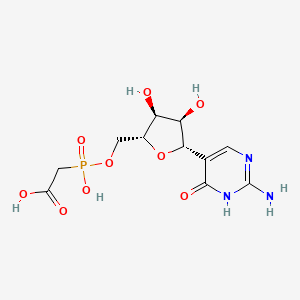 ((5-(2-Amino-4-oxo-1,4-dihydro-pyrimidin-5-yl)-3,4-dihydroxy-tetrahydro-furan-2-ylmethoxy)-hydroxy-phosphoryl)-acetic acid