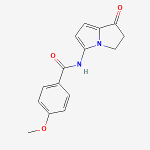 molecular formula C15H14N2O3 B12885214 4-Methoxy-N-(1-oxo-2,3-dihydro-1H-pyrrolizin-5-yl)benzamide CAS No. 496030-14-9