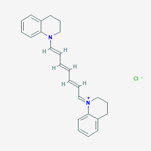 molecular formula C25H27ClN2 B12885219 1-(7-(3,4-Dihydroquinolin-1(2H)-yl)hepta-2,4,6-trien-1-ylidene)-1,2,3,4-tetrahydroquinolin-1-ium chloride 