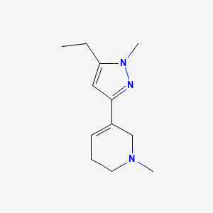 molecular formula C12H19N3 B12885230 5-(5-Ethyl-1-methyl-1H-pyrazol-3-yl)-1-methyl-1,2,3,6-tetrahydropyridine 