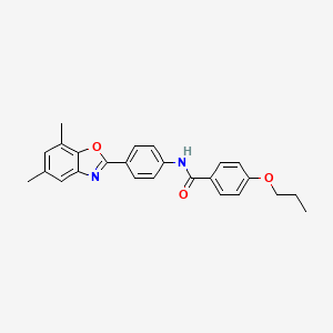 N-[4-(5,7-dimethyl-1,3-benzoxazol-2-yl)phenyl]-4-propoxybenzamide