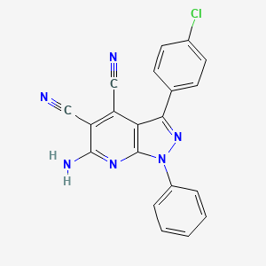 6-Amino-3-(4-chlorophenyl)-1-phenyl-1H-pyrazolo[3,4-b]pyridine-4,5-dicarbonitrile