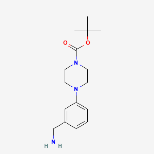 molecular formula C16H25N3O2 B1288529 tert-Butyl 4-(3-(aminomethyl)phenyl)piperazine-1-carboxylate CAS No. 889948-55-4