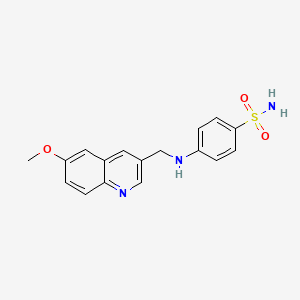 molecular formula C17H17N3O3S B12885302 4-{[(6-Methoxyquinolin-3-yl)methyl]amino}benzene-1-sulfonamide CAS No. 62294-85-3