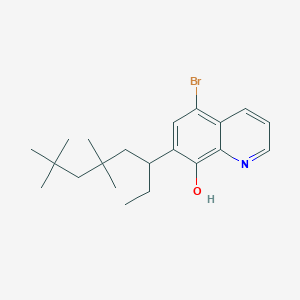 molecular formula C21H30BrNO B12885332 5-Bromo-7-(5,5,7,7-tetramethyloctan-3-yl)quinolin-8-ol CAS No. 60877-72-7