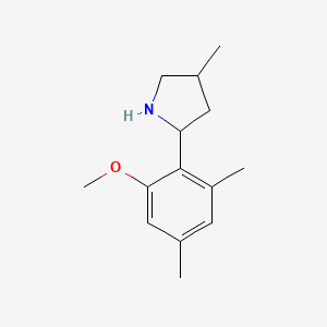 molecular formula C14H21NO B12885340 2-(2-Methoxy-4,6-dimethylphenyl)-4-methylpyrrolidine 