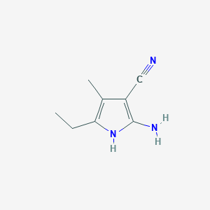 molecular formula C8H11N3 B12885344 1H-Pyrrole-3-carbonitrile, 2-amino-5-ethyl-4-methyl- CAS No. 58121-02-1