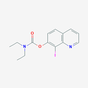 molecular formula C14H15IN2O2 B12885375 Carbamic acid, diethyl-, 8-iodo-7-quinolinyl ester CAS No. 829666-50-4