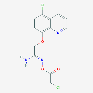 molecular formula C13H11Cl2N3O3 B12885399 N-(2-Chloroacetoxy)-2-((5-chloroquinolin-8-yl)oxy)acetimidamide 