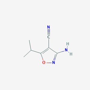 molecular formula C7H9N3O B12885440 3-Amino-5-isopropylisoxazole-4-carbonitrile CAS No. 41808-54-2