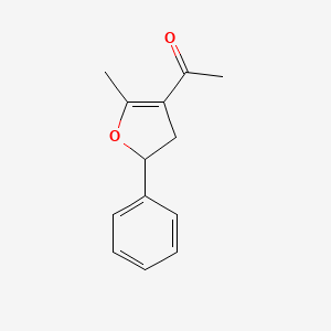 molecular formula C13H14O2 B12885450 1-(2-Methyl-5-phenyl-4,5-dihydrofuran-3-yl)ethan-1-one CAS No. 13463-61-1