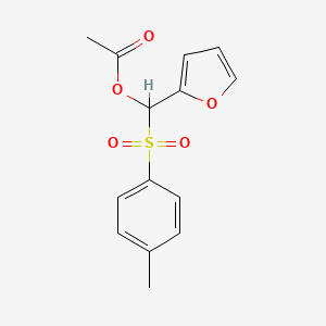 molecular formula C14H14O5S B12885490 Furan-2-yl(tosyl)methyl acetate 