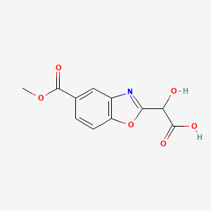 molecular formula C11H9NO6 B12885506 2-(Carboxy(hydroxy)methyl)-5-(methoxycarbonyl)benzo[d]oxazole 