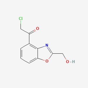 molecular formula C10H8ClNO3 B12885513 2-Chloro-1-(2-(hydroxymethyl)benzo[d]oxazol-4-yl)ethanone 