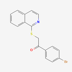 molecular formula C17H12BrNOS B12885527 1-(4-Bromophenyl)-2-(isoquinolin-1-ylthio)ethan-1-one CAS No. 13896-95-2