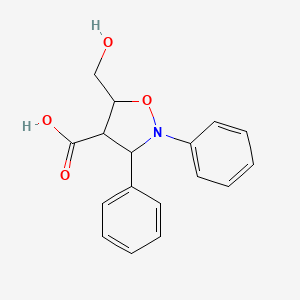 5-(Hydroxymethyl)-2,3-diphenyl-1,2-oxazolidine-4-carboxylic acid