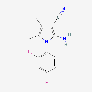 molecular formula C13H11F2N3 B12885601 2-Amino-1-(2,4-difluorophenyl)-4,5-dimethyl-1H-pyrrole-3-carbonitrile 