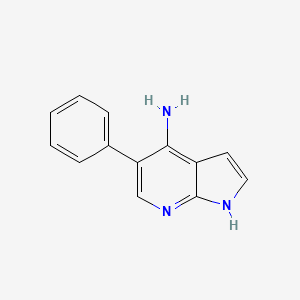 molecular formula C13H11N3 B12885606 5-Phenyl-1H-pyrrolo[2,3-b]pyridin-4-amine 