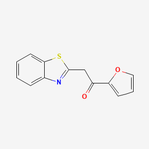 molecular formula C13H9NO2S B12885610 Ethanone, 2-(2-benzothiazolyl)-1-(2-furanyl)- CAS No. 62693-24-7