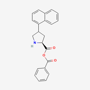 molecular formula C22H19NO3 B12885614 Benzoic (2S)-4-(naphthalen-1-yl)pyrrolidine-2-carboxylic anhydride 