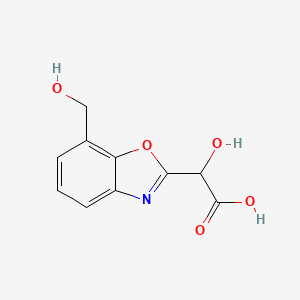 molecular formula C10H9NO5 B12885640 2-(Carboxy(hydroxy)methyl)benzo[d]oxazole-7-methanol 