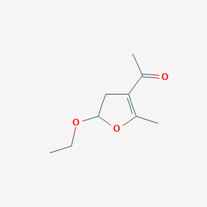 molecular formula C9H14O3 B12885737 1-(5-Ethoxy-2-methyl-4,5-dihydrofuran-3-yl)ethan-1-one CAS No. 89811-47-2