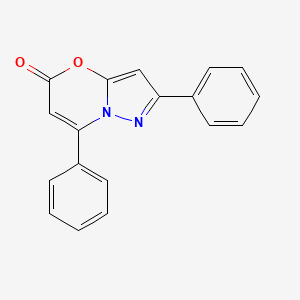 molecular formula C18H12N2O2 B12885750 2,7-Diphenyl-5H-pyrazolo[5,1-b][1,3]oxazin-5-one CAS No. 919533-33-8