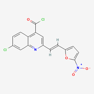 molecular formula C16H8Cl2N2O4 B12885759 7-Chloro-2-(2-(5-nitrofuran-2-yl)vinyl)quinoline-4-carbonyl chloride 