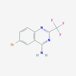 molecular formula C9H5BrF3N3 B1288576 6-溴-2-(三氟甲基)喹唑啉-4-胺 CAS No. 929379-35-1