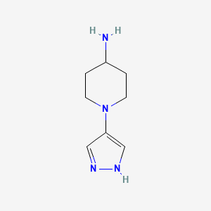 molecular formula C8H14N4 B12885782 1-(1H-pyrazol-4-yl)piperidin-4-amine 