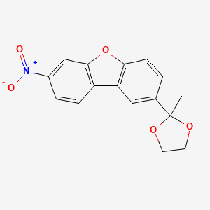 molecular formula C16H13NO5 B12885806 2-(2-Methyl-1,3-dioxolan-2-yl)-7-nitrodibenzo[b,d]furan CAS No. 173846-18-9