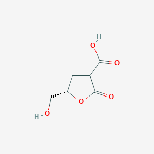 molecular formula C6H8O5 B12885817 (5S)-5-(Hydroxymethyl)-2-oxotetrahydrofuran-3-carboxylic acid 