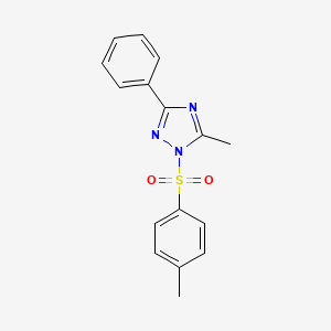 molecular formula C16H15N3O2S B12885822 5-Methyl-3-phenyl-1-tosyl-1H-1,2,4-triazole CAS No. 647376-09-8