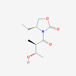 molecular formula C10H17NO4 B12885830 (R)-4-Ethyl-3-((2R,3S)-3-hydroxy-2-methylbutanoyl)oxazolidin-2-one 