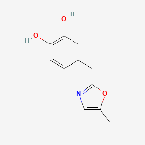 molecular formula C11H11NO3 B12885865 4-((5-Methyloxazol-2-yl)methyl)benzene-1,2-diol 