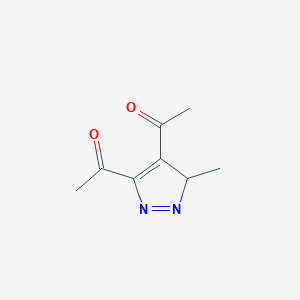 molecular formula C8H10N2O2 B12885881 1-(5-acetyl-3-methyl-3H-pyrazol-4-yl)ethanone 